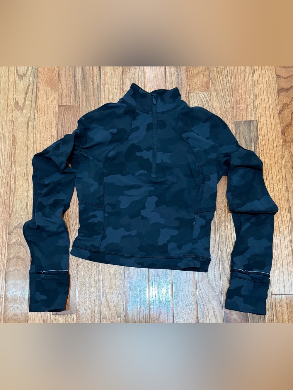 Women's Lululemon Black Camo Quarter-Zip Pullover